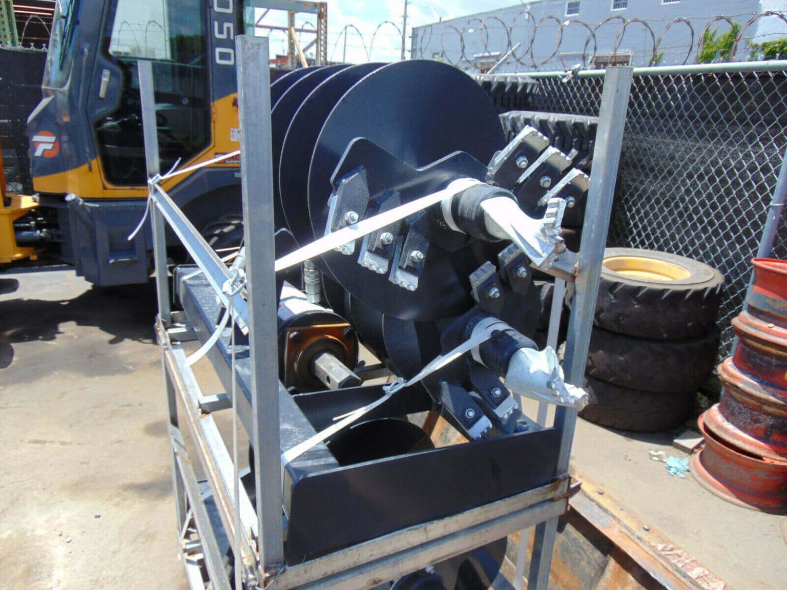 New Skid Steer Auger Attachment with 2 Bits Post Pole Digger