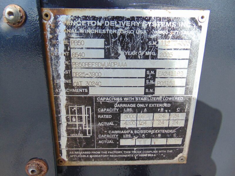 2005 Princeton PB50 Piggyback Forklift "CAT DIESEL" SIDESHIFT - FORWARD EXTENSION - STABALIZERS - Image 19