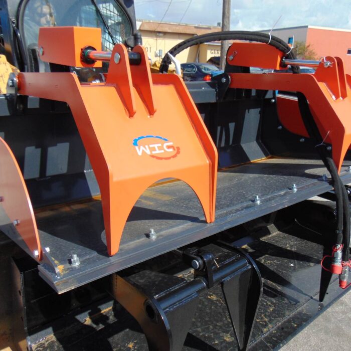 2026 WIG AMERICA SKID STEER LOG "HEAVY DUTY" DUAL PISTON BUCKET GRAPPLE - REMOVEABLE STEEL PLATE SIDES AND BREAKER BAR
