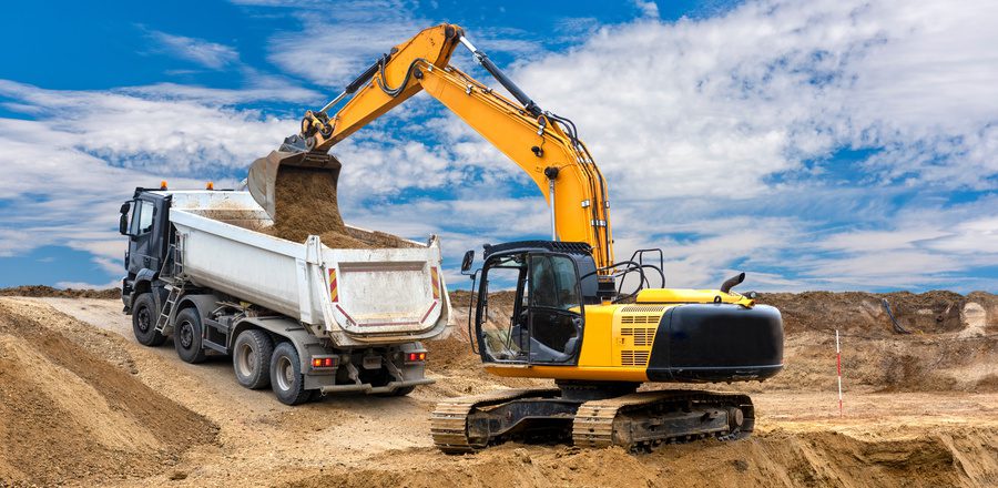 heavy equipment on construction site