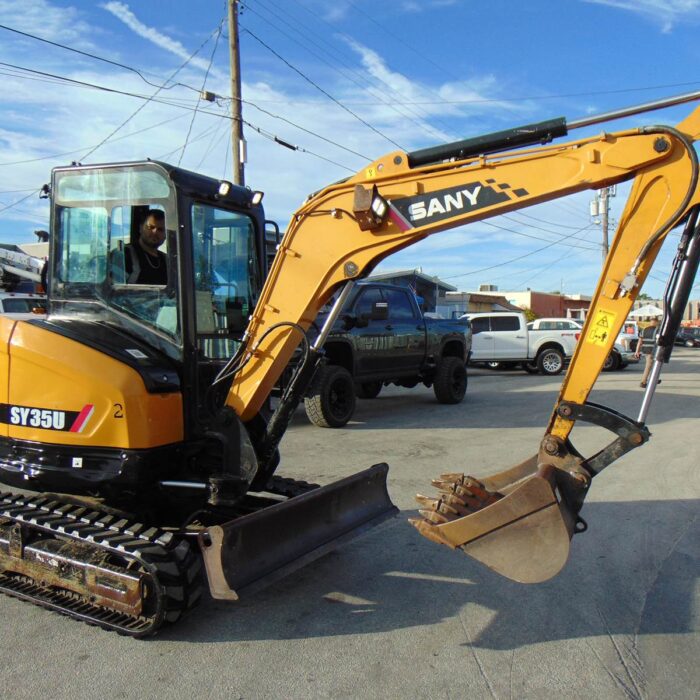2023 SANY SY 35U MINI EXCAVATOR - ENCLOSED HEATED & A/C COMFORT CAB - STEREO - YANMAR 28 HP DIESEL - 100% JOB READY