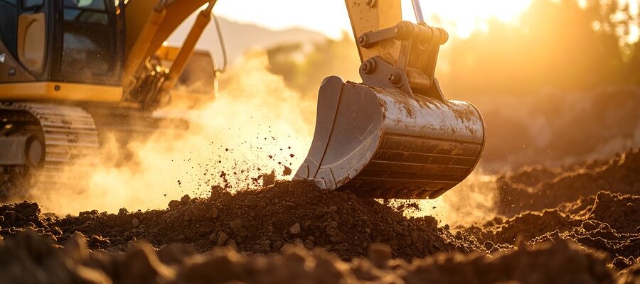 Excavator digging
