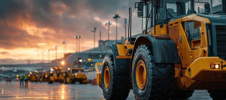 Heavy Machinery on the Horizon: A fleet of robust, yellow heavy machines