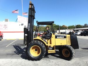 2001 HARLO HC-5600 ROUGH TERRAIN 4WD FORKLIFT - TRI-MAST 28 FT - CUMMINS DIESEL - FULLY SERVICED AND READY TO GO