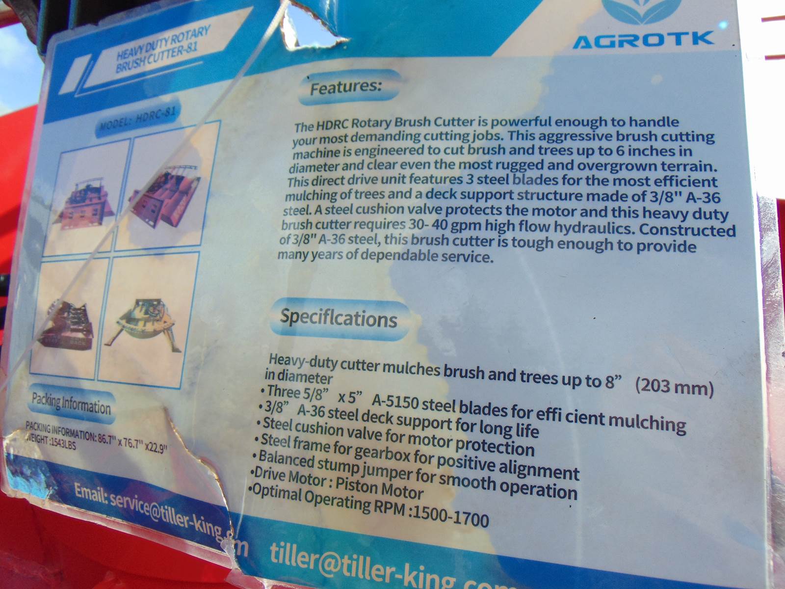 2026 TOP CAT HDRC "HIGH FLOW" FORESTRY BRUSH CUTTER - BUSH-HOG - 5/8" BLADES - MEGA MOWER - DIRECT DRIVE (NO GEARBOX) - Image 9