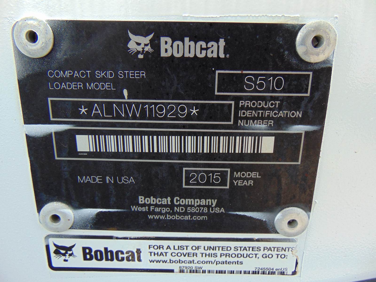 2015 BOBCAT S510 TURBO WITH SOLID TIRES - ONLY 800 ORIGINAL 1 OWNER HOURS - SOUTHERN RUST FREE - Image 18