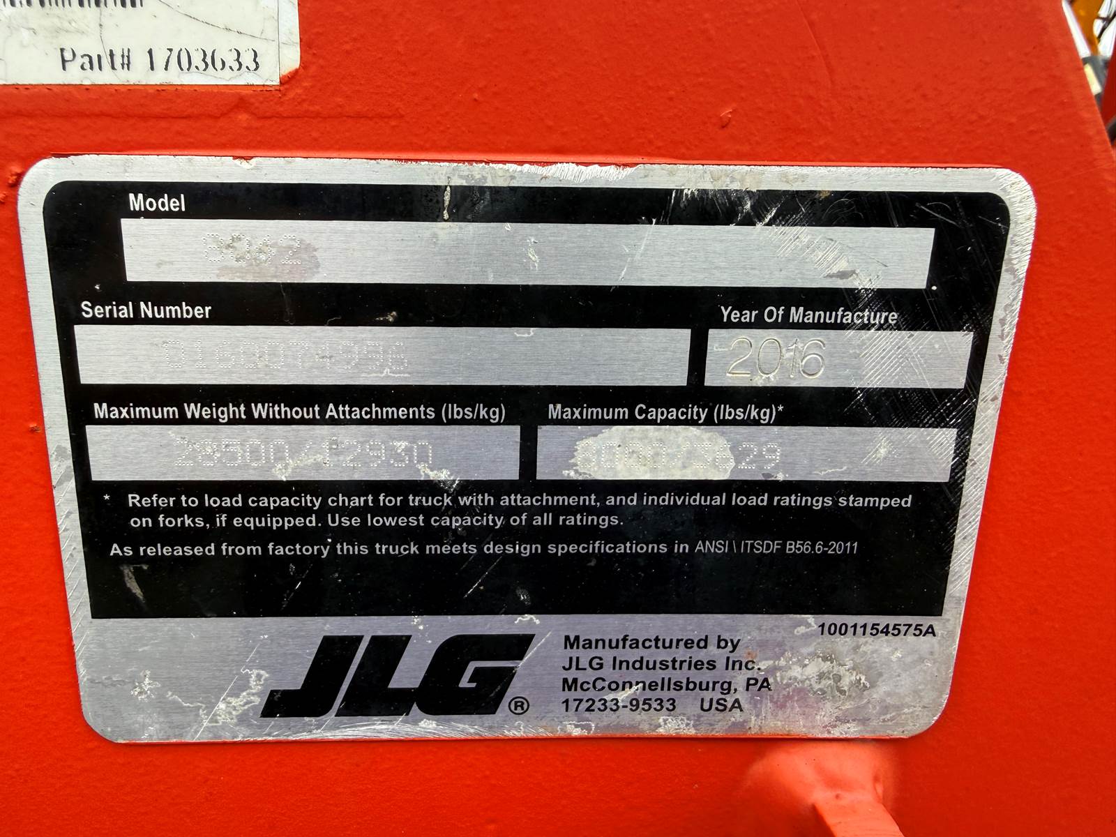 2016 JLG SKY TRAK 8042 "LEGACY" 8K POUND - 42 FT - CUMMINS TURBO DIESEL - ONLY 2,910 HOURS - PERFECT FORKLIFT - Image 6