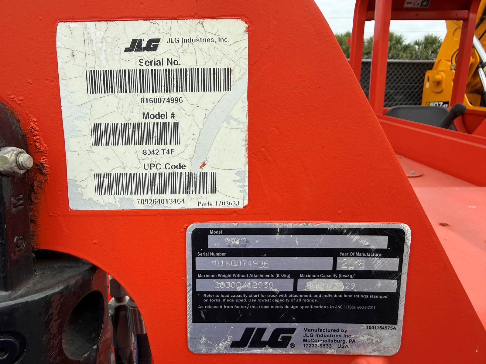 2016 JLG SKY TRAK 8042 "LEGACY" 8K POUND - 42 FT - CUMMINS TURBO DIESEL - ONLY 2,910 HOURS - PERFECT FORKLIFT - Image 8