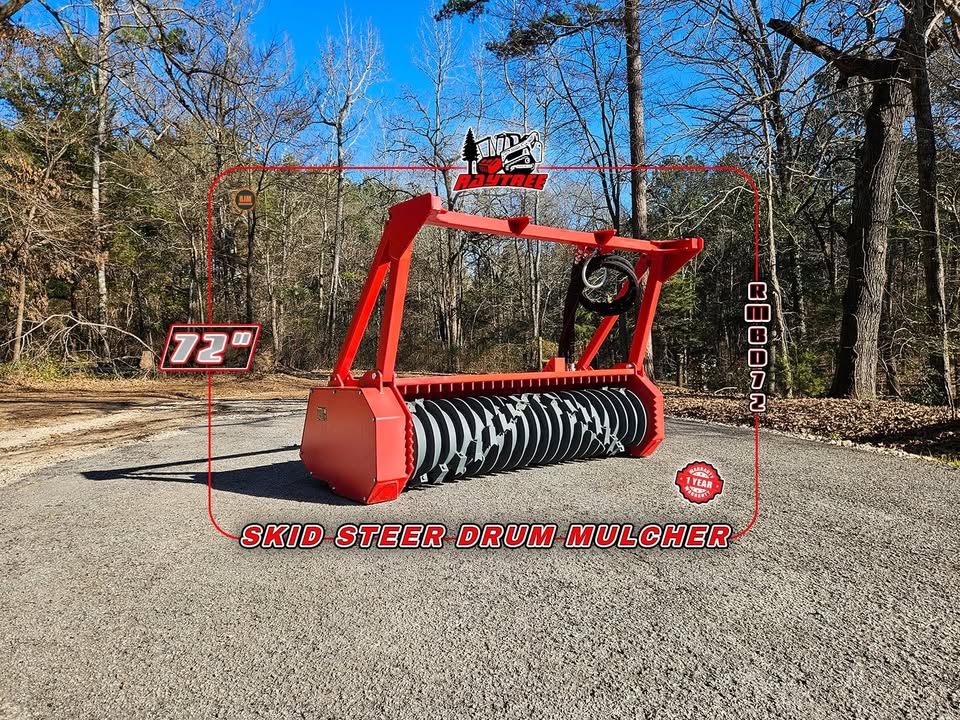 2026 NEW RAYTREE RMBD72 HIGH FLOW SKID STEER 72" FORESTRY MULCHER CUTTER FOR SALE - CARBIDE TEETH - SAVE BIG $$ save thousands from fecon - fae - etc - commercial severe duty - free delivery - Image 3